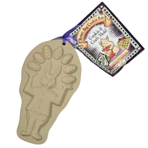 Brown Bag Cookie Art Cookie & Craft Clay Mold Easter Bunny 1993 Hill Design - Picture 1 of 7